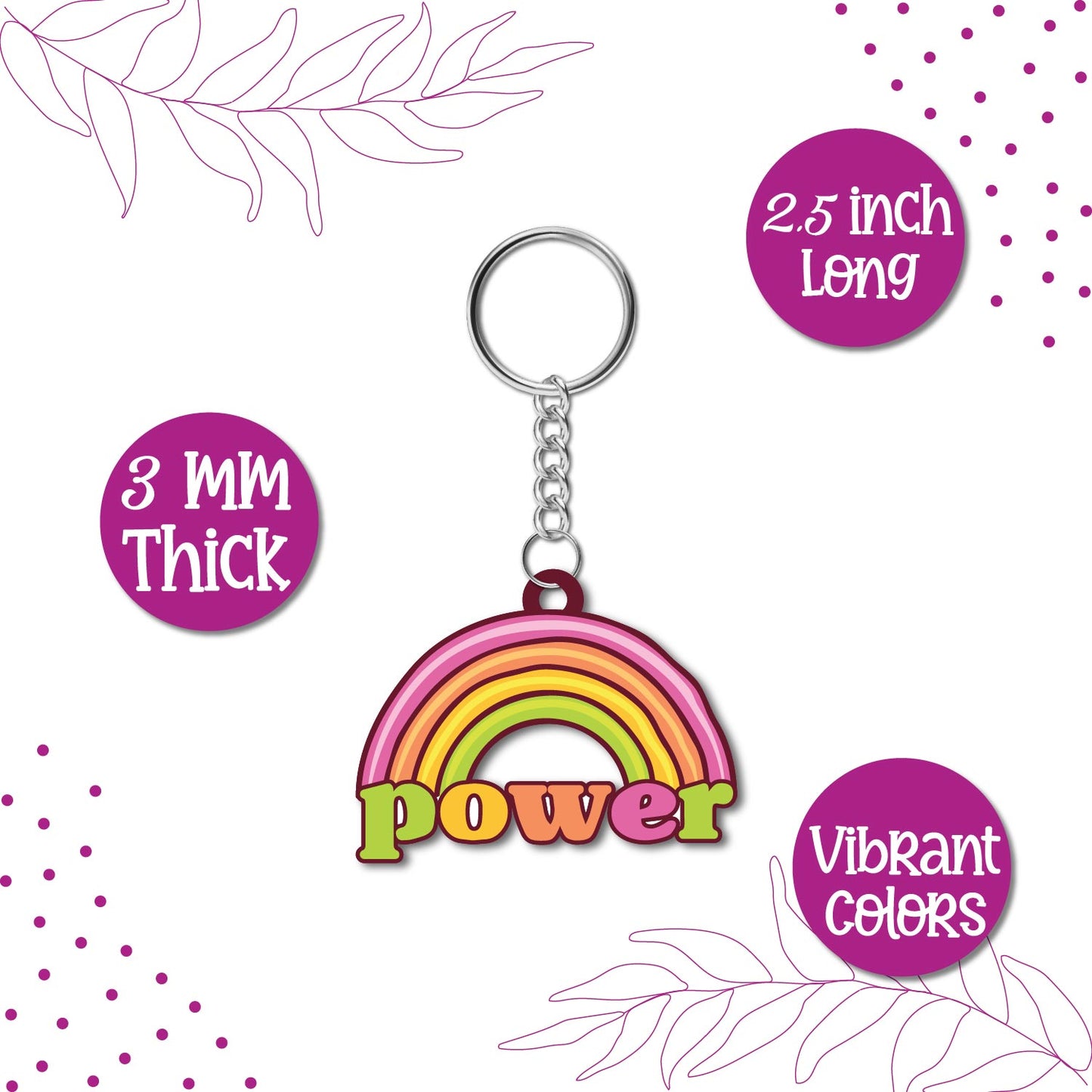 Power Wooden Keychain