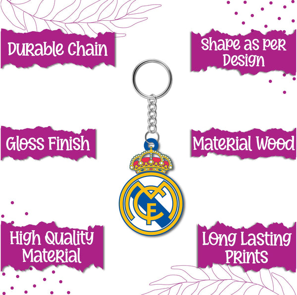 Real Madrid Wooden Keychain