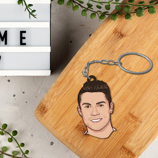 Premium Wooden Ronaldo Keychain