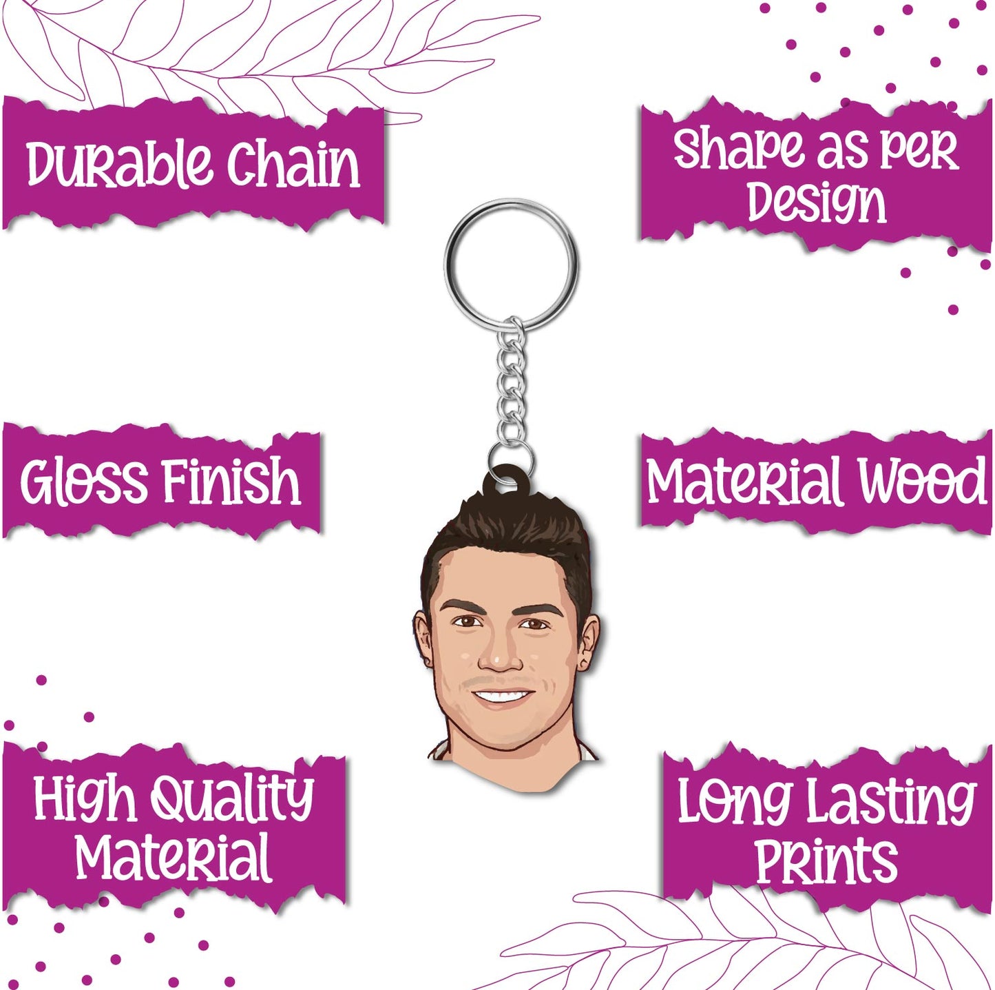  Eco-friendly wooden player keychain