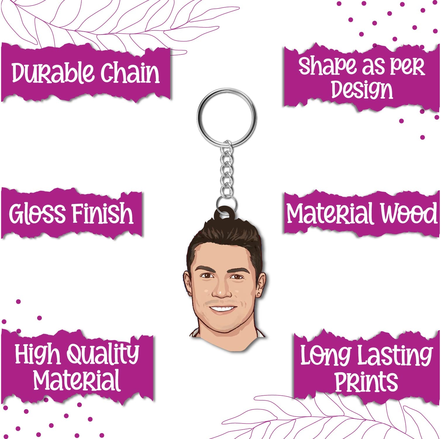  Eco-friendly wooden player keychain