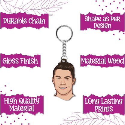  Eco-friendly wooden player keychain