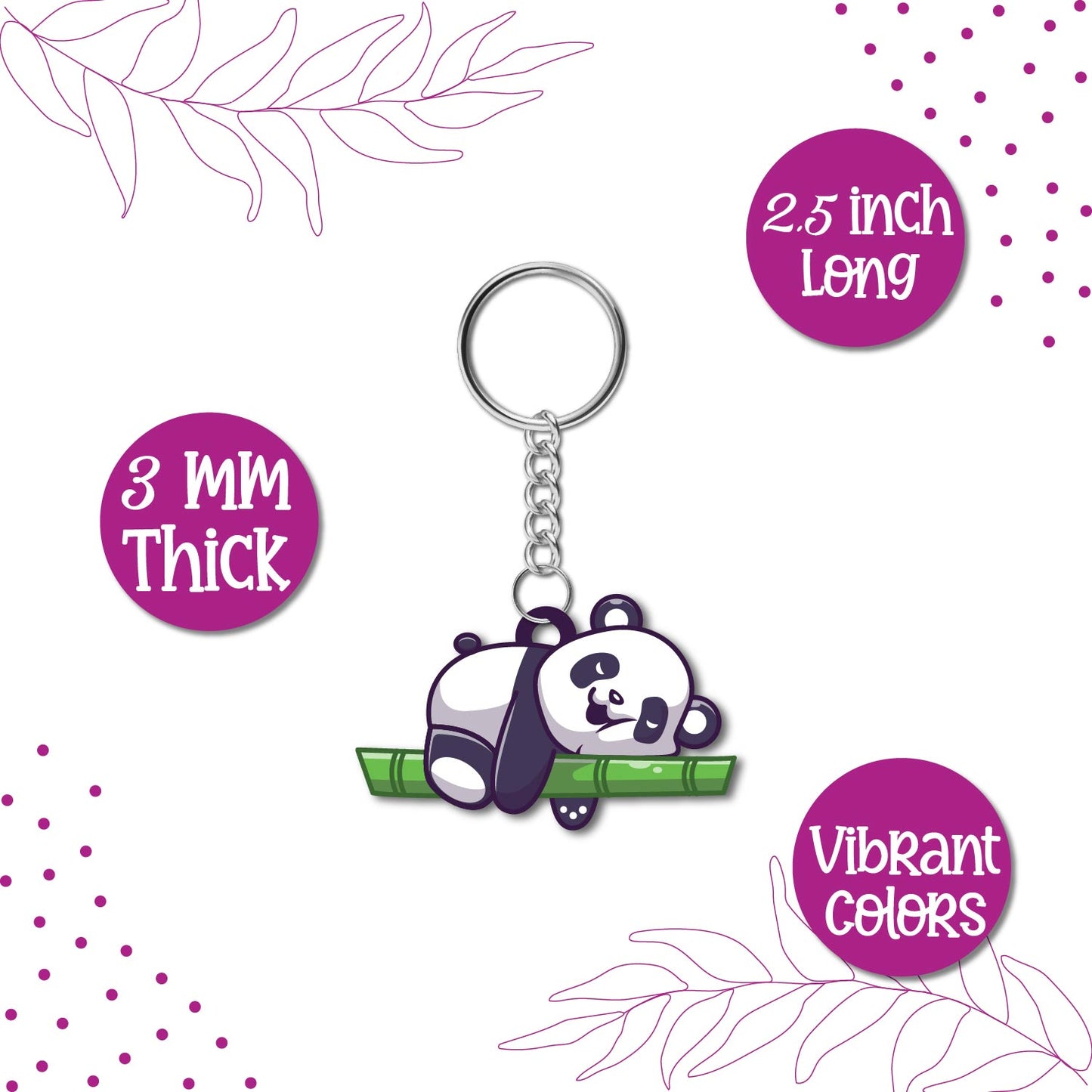 Sleeping Panda Wooden Keychain