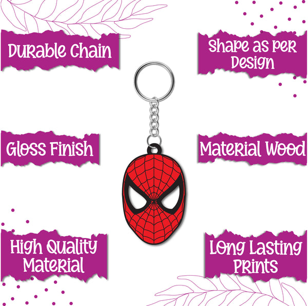 Spiderman Wooden Keychain