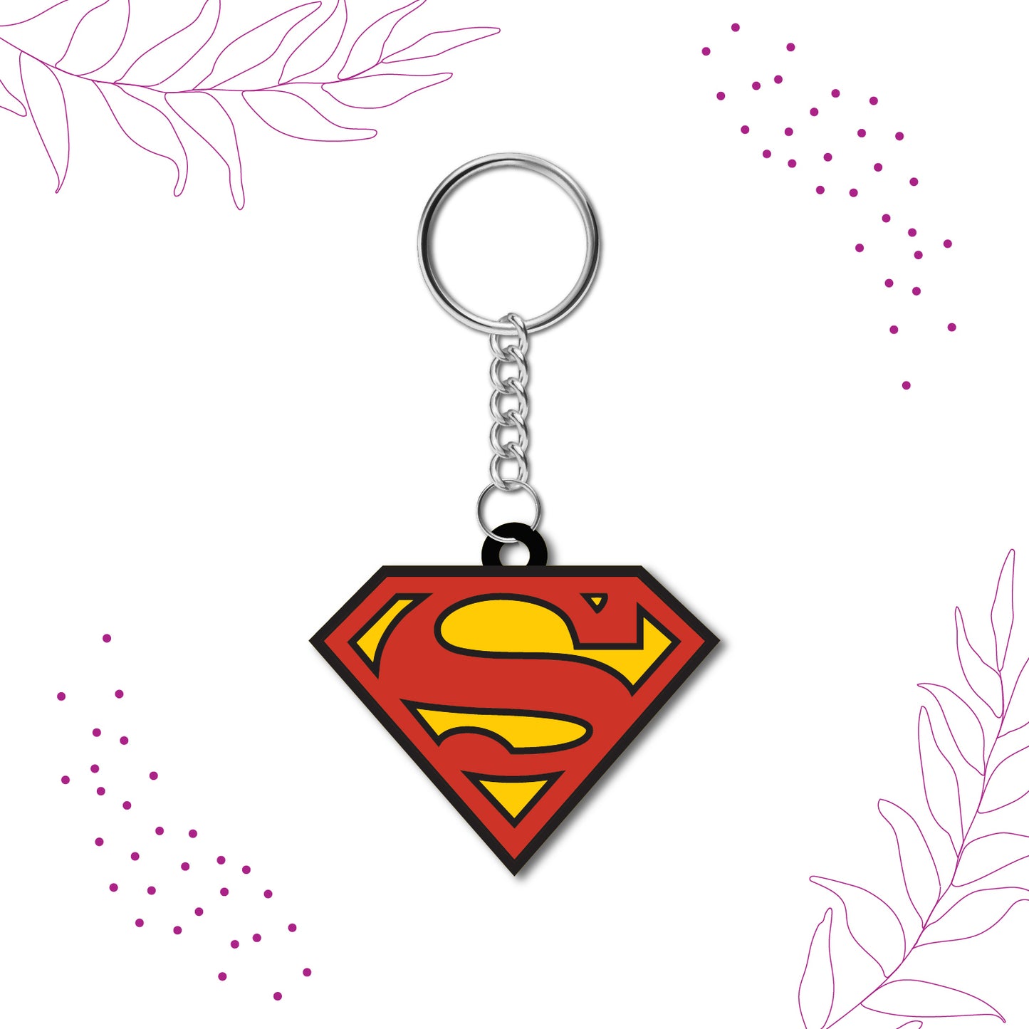 Superman Wooden Keychain