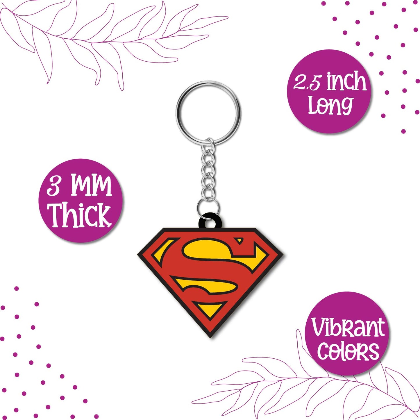 Superman Wooden Keychain