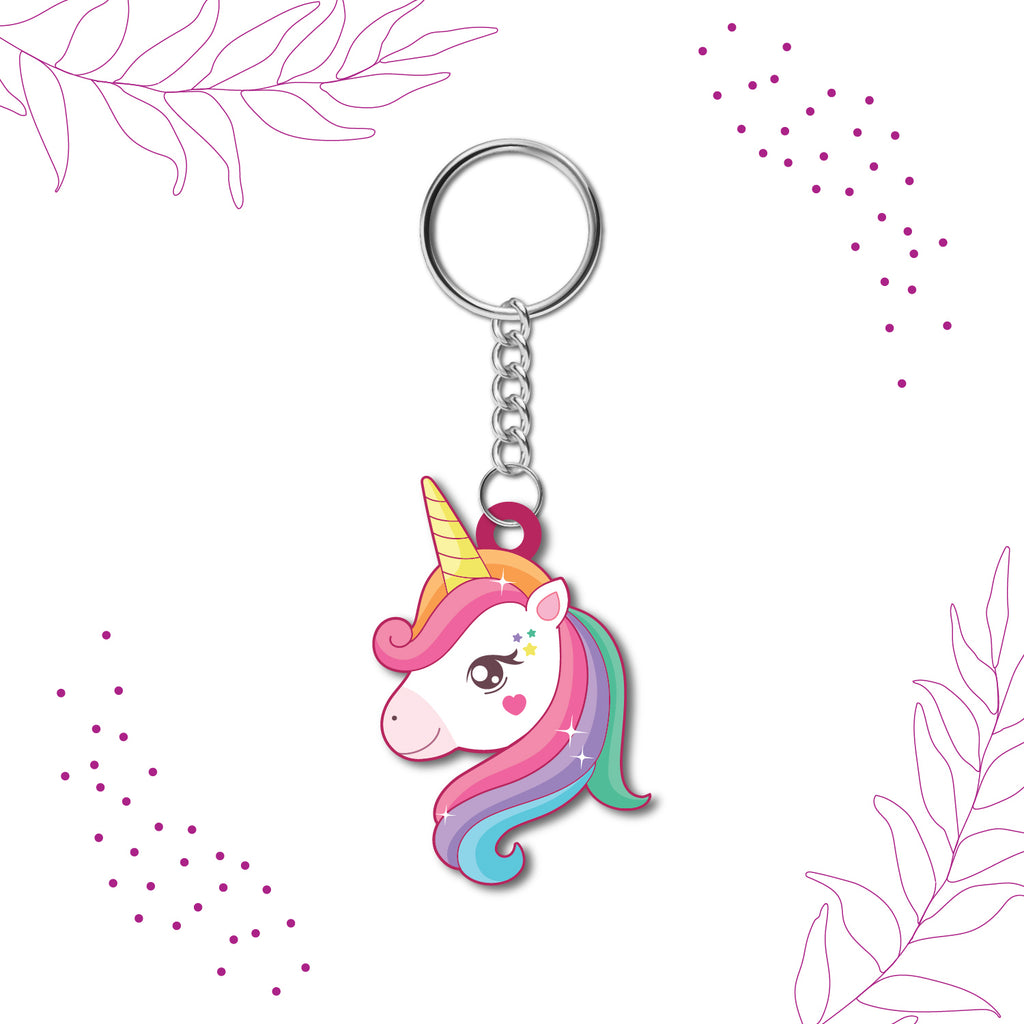 DUOWEI Cute Unicorn Keychain - Stainless Steel Horse Keyring Charm For Women & Girls