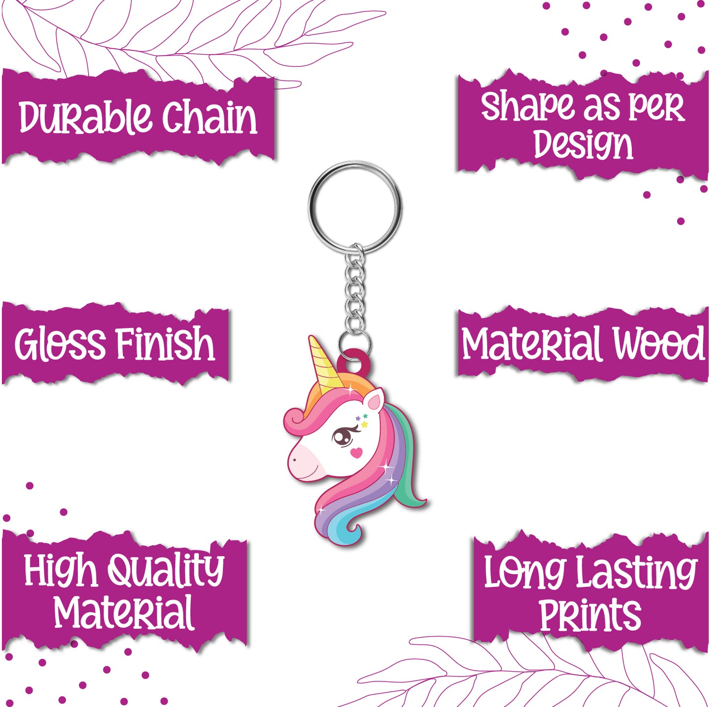 Eco-friendly unicorn keyring