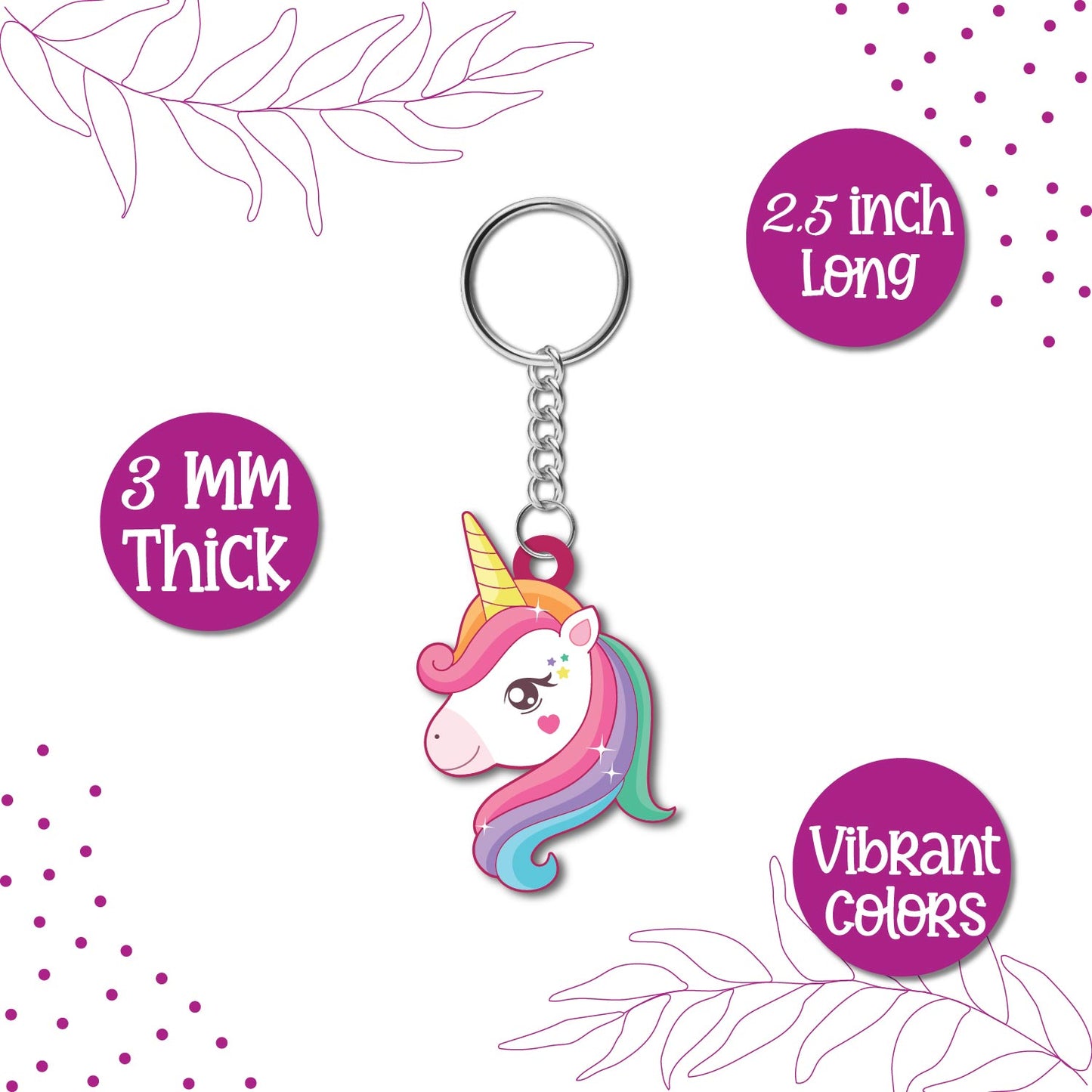  Unicorn keychain on a backpack