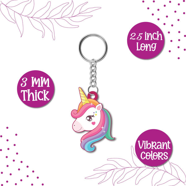 Unicorn Wooden Keychain