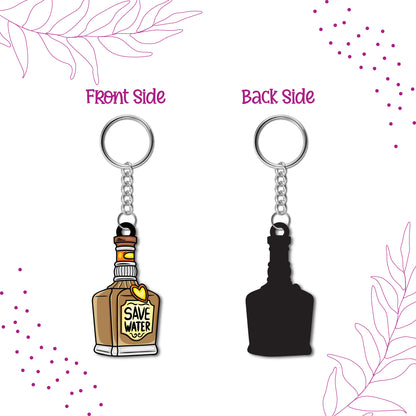 Save Water Wooden Keychain