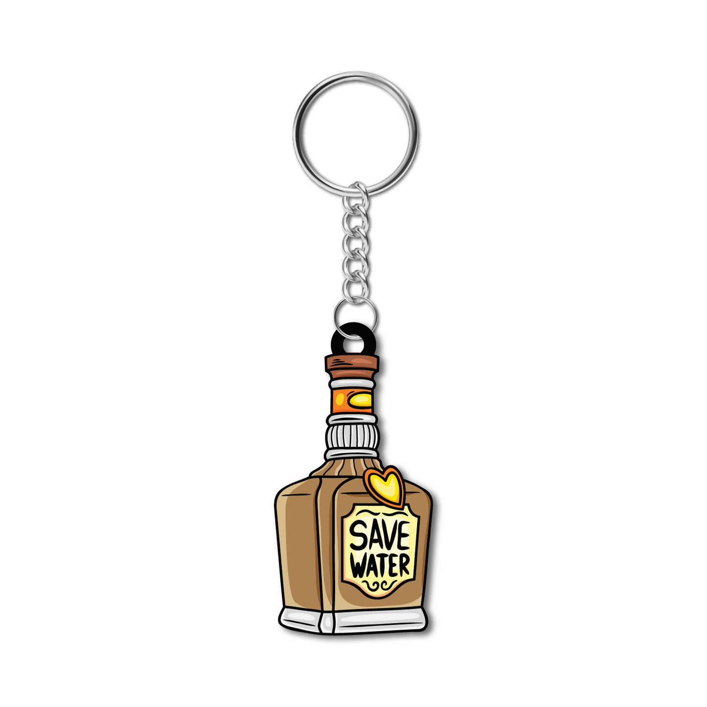Save Water Wooden Keychain