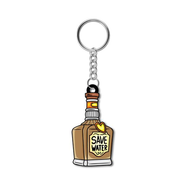 Save Water Wooden Keychain