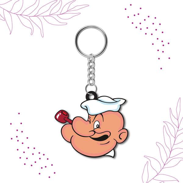 Popeye Wooden Keychain
