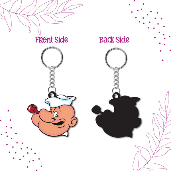 Popeye Wooden Keychain