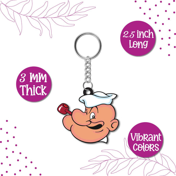 Popeye Wooden Keychain