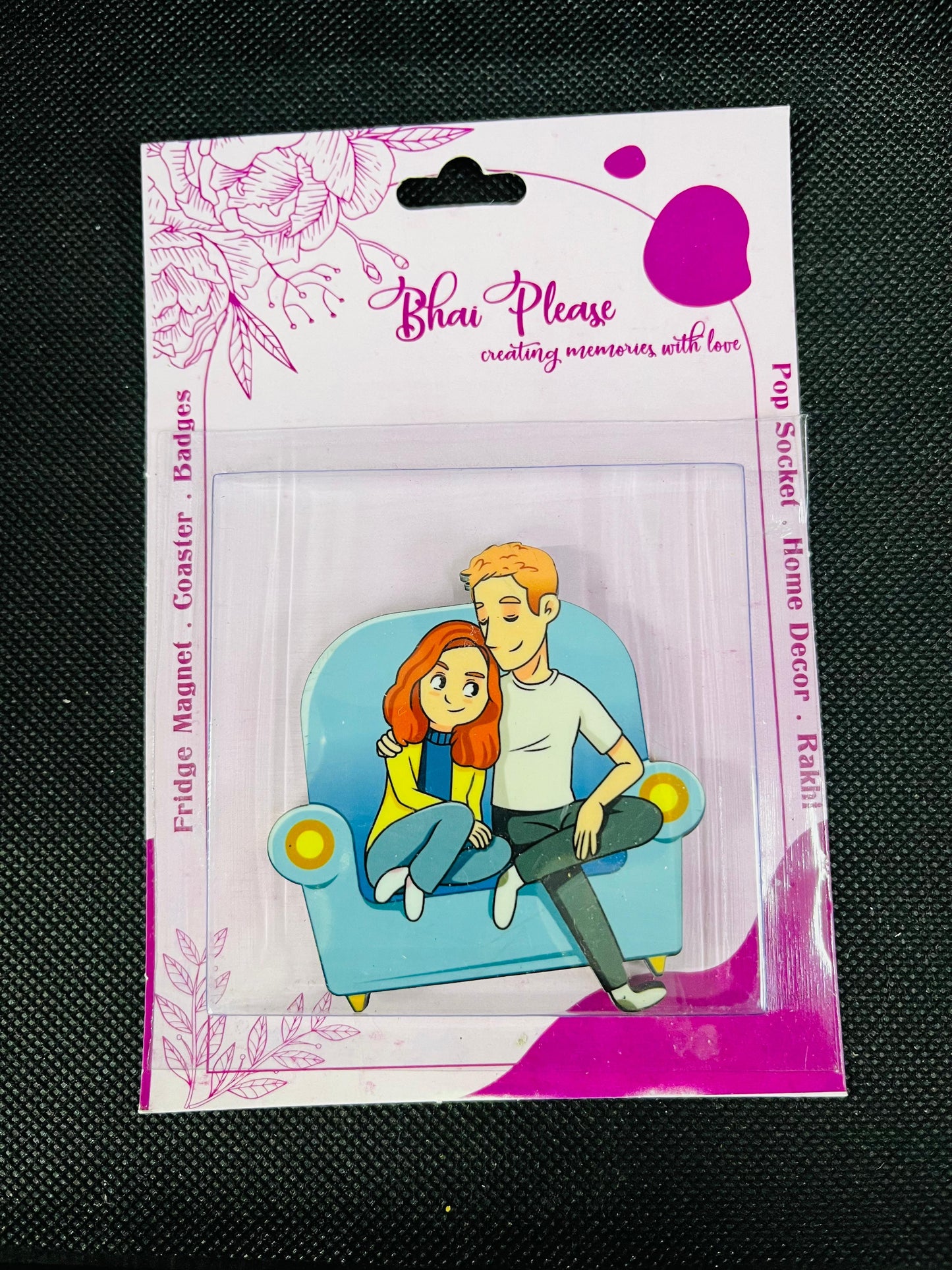 Couple inspired lets's chill fridge magnet quirky and romantic gift