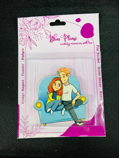Couple inspired lets's chill fridge magnet quirky and romantic gift