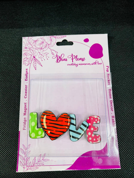 Love Text Wooden Fridge Magnet