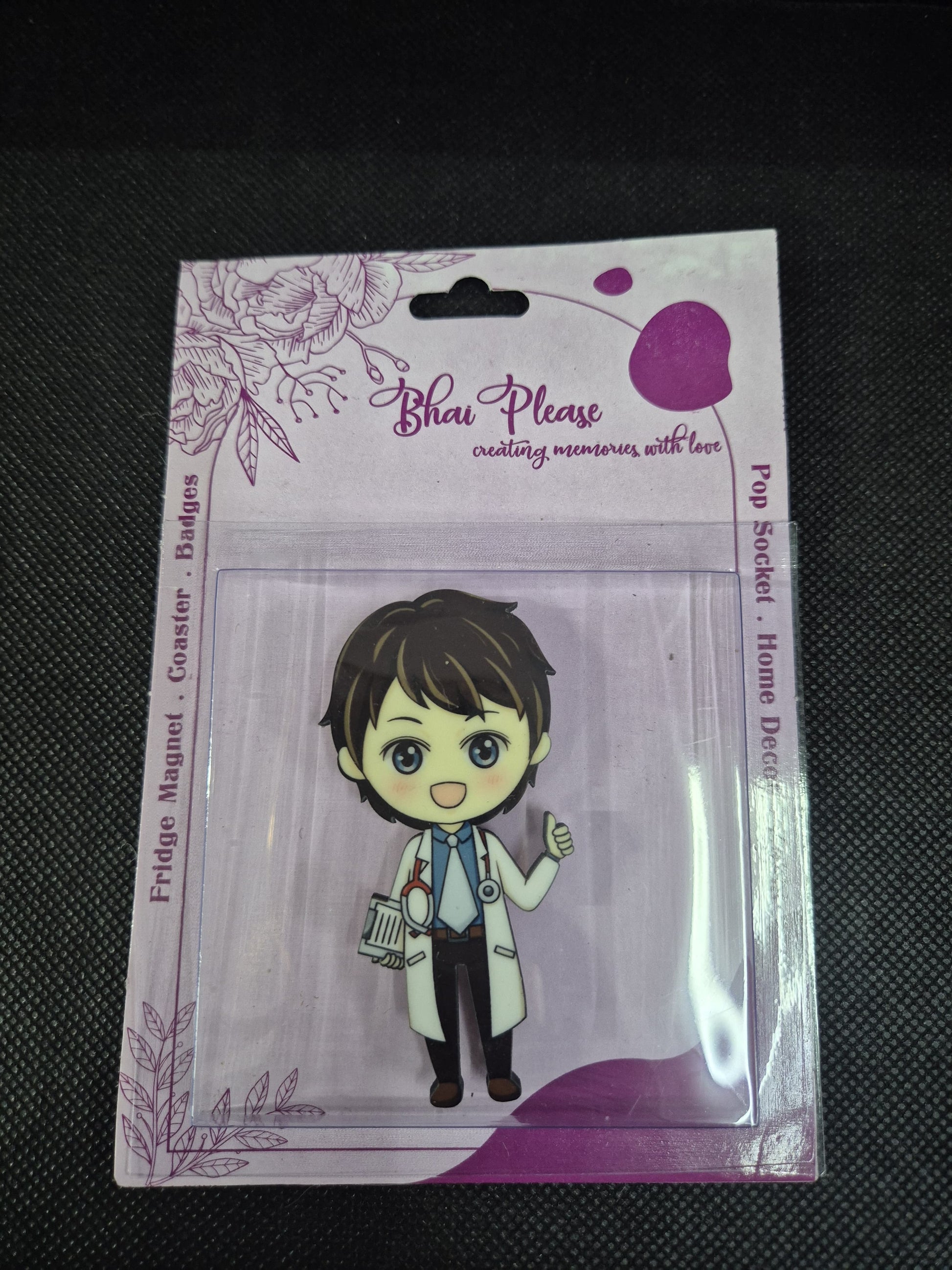 Cute male doctor magnet for your kitchen