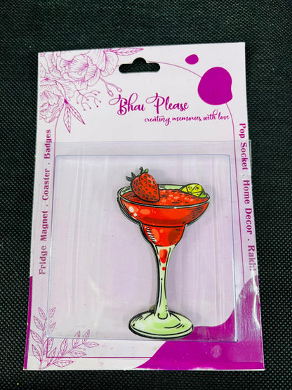 A magnetic martini glass with a detailed design.