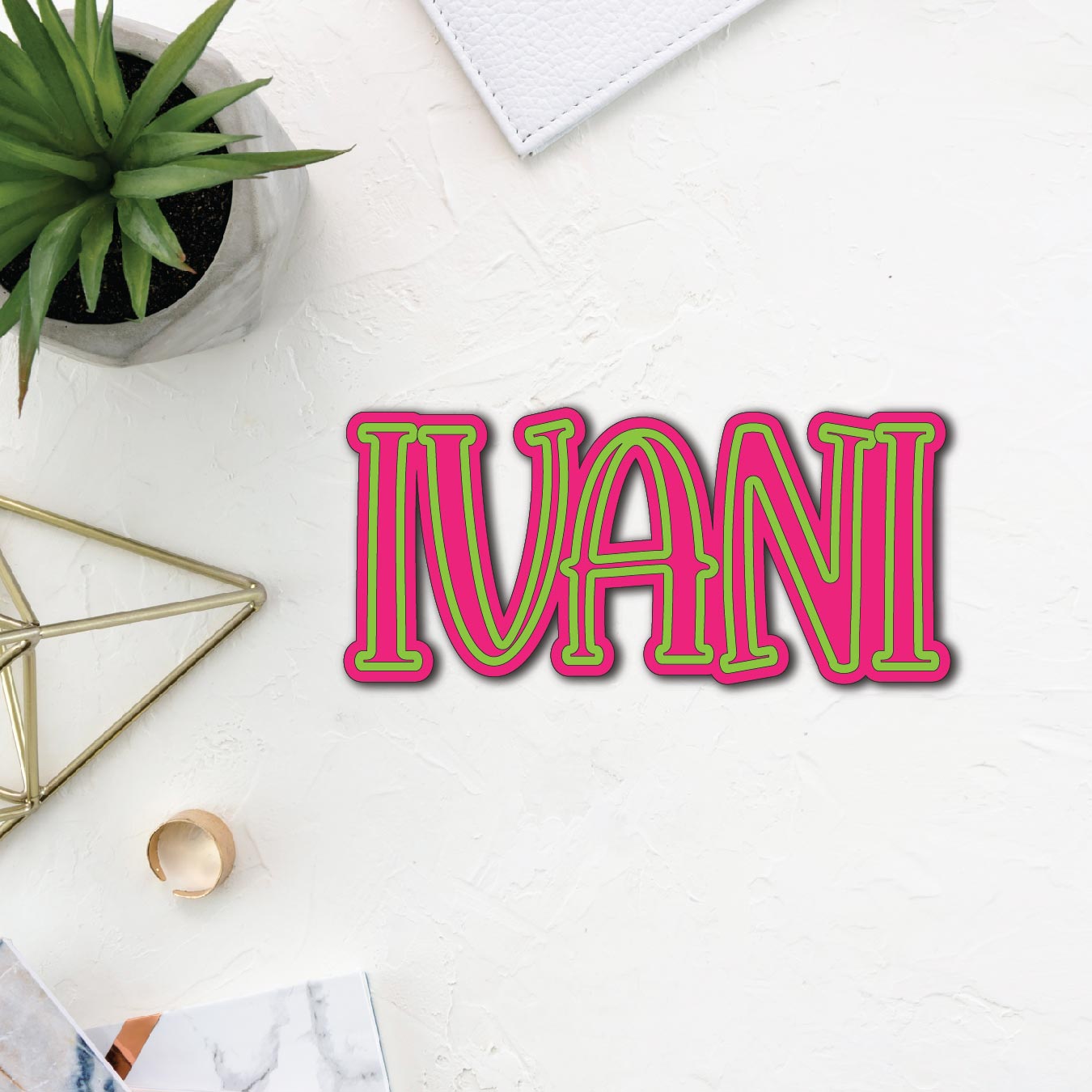 Dual Color Name Personalized Fridge Magnet