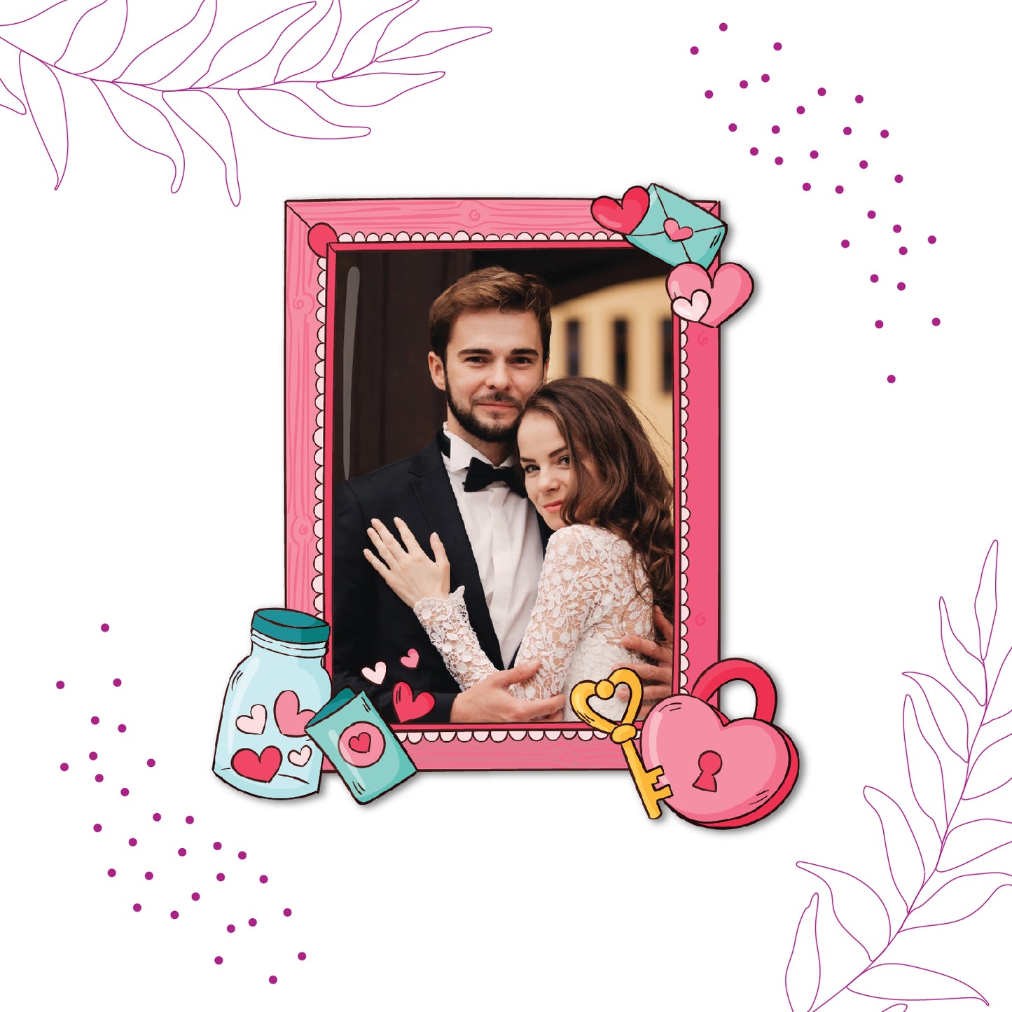 Lock & Key Personalized Wooden Fridge / Refrigerator Magnet