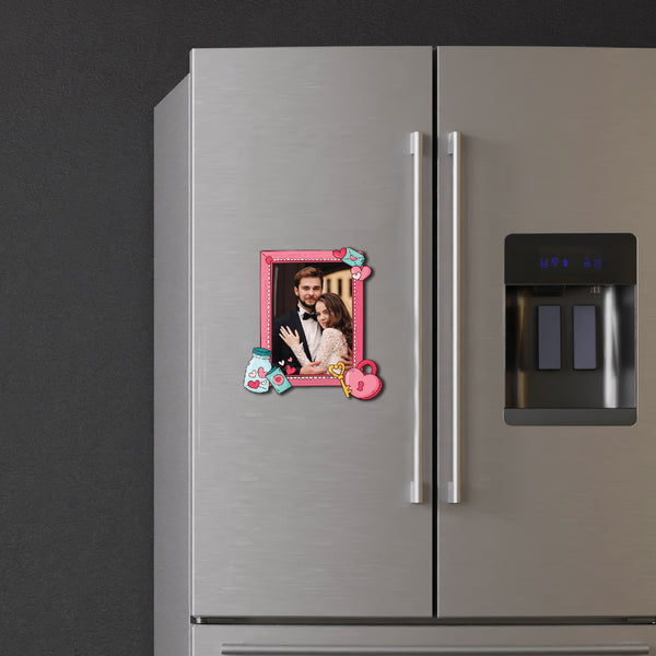 Lock & Key Personalized Wooden Fridge / Refrigerator Magnet