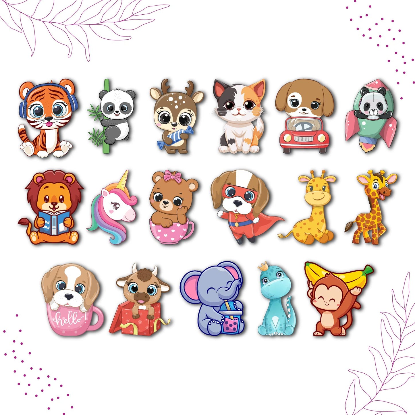 Name with Animals Personalized Fridge Magnet