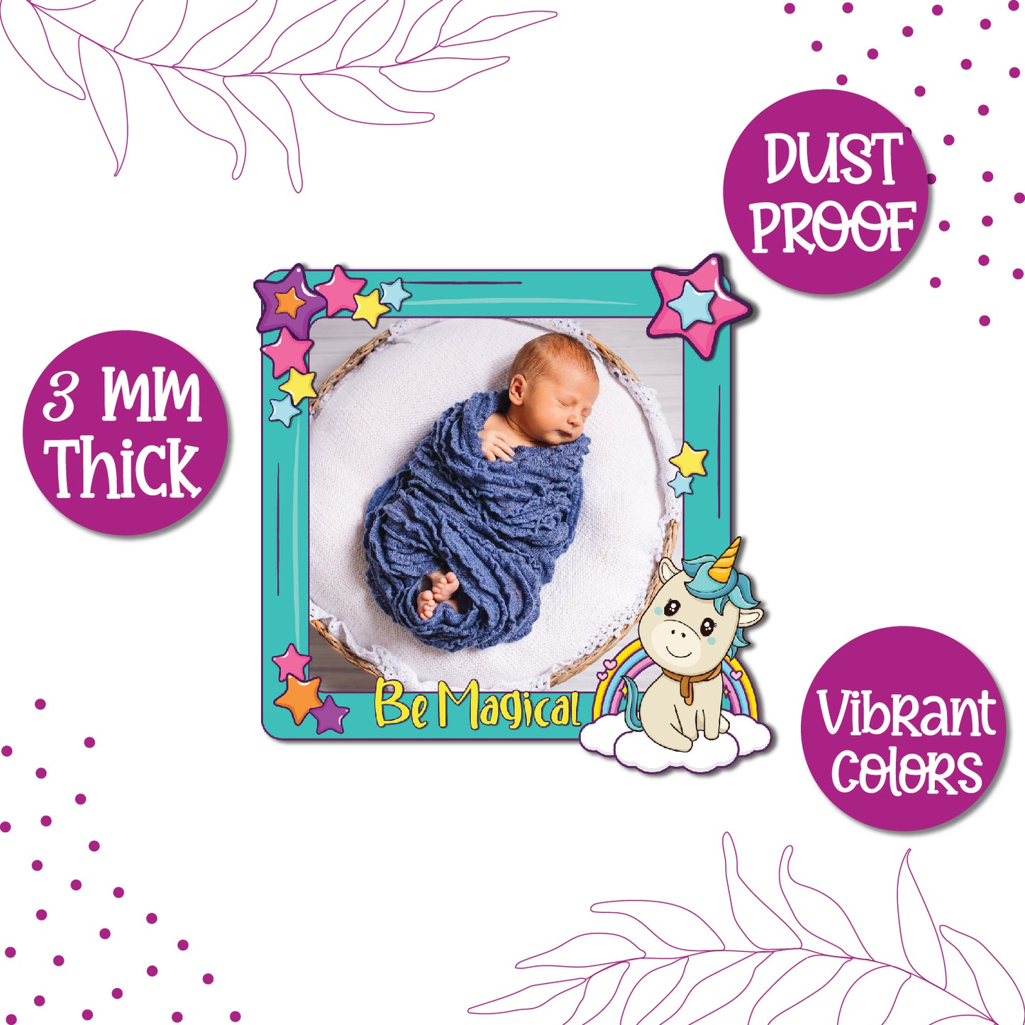 Unicorn Be Magical Personalized Fridge Magnet _ Boy