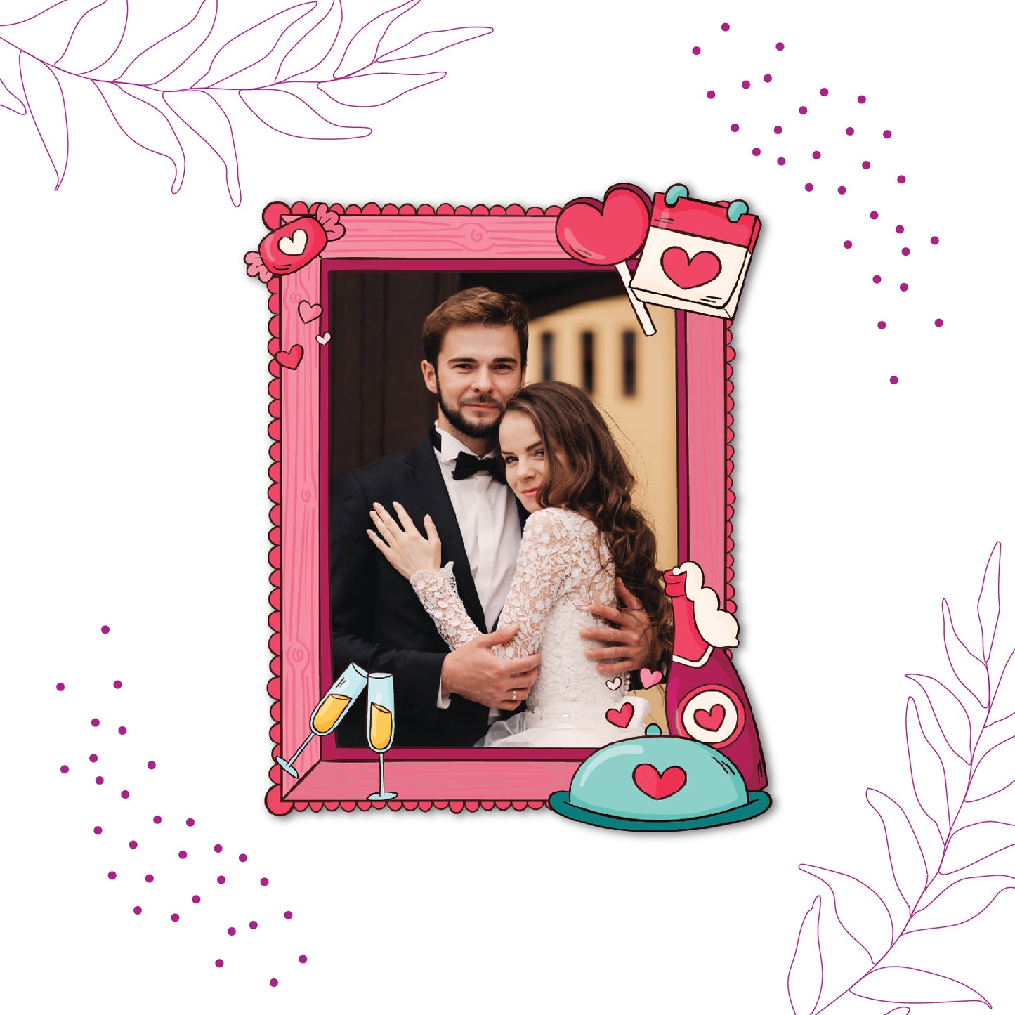 Wine & Dine Personalized Fridge Magnet
