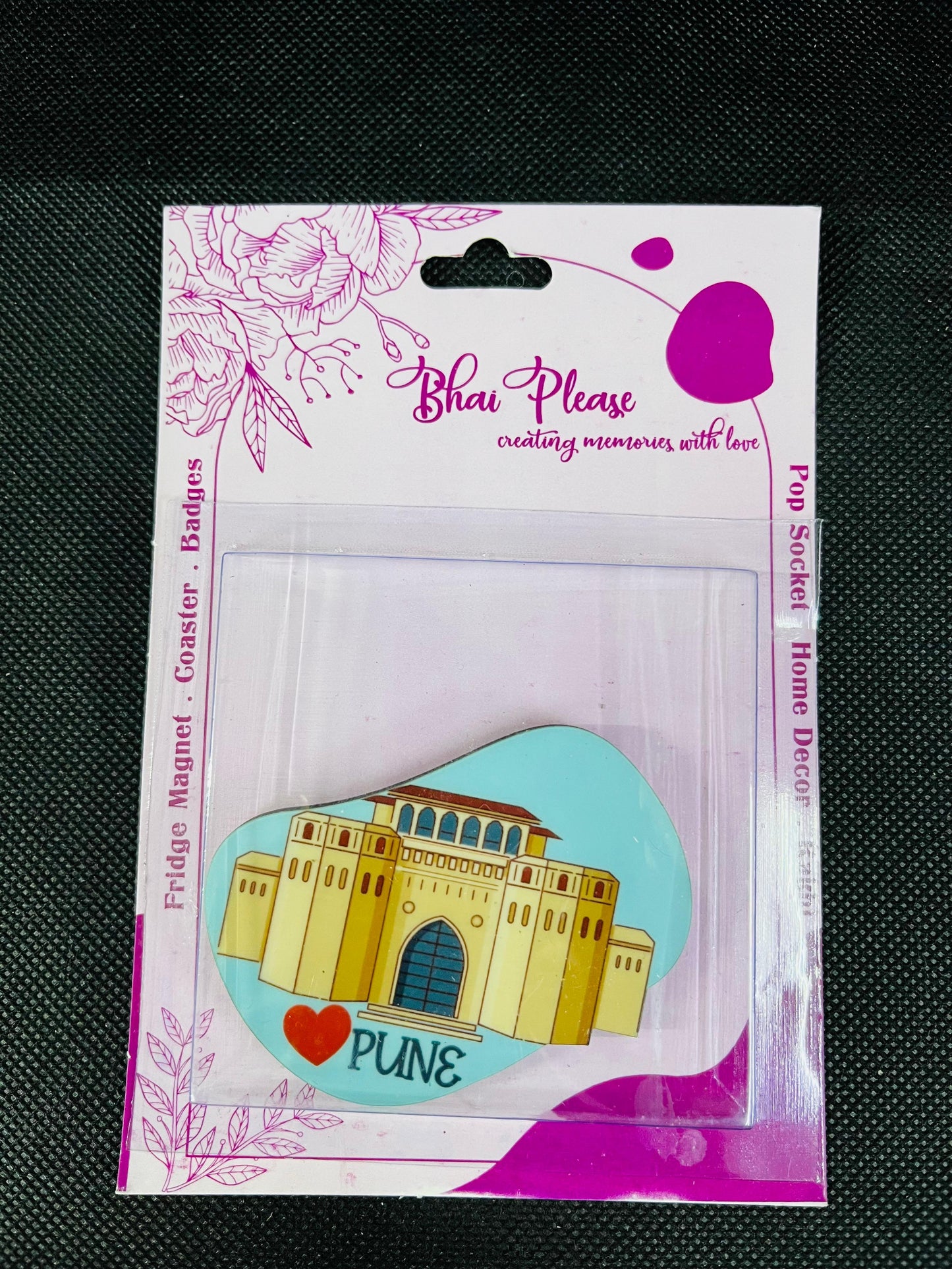 Pune Wooden Fridge Magnet packed