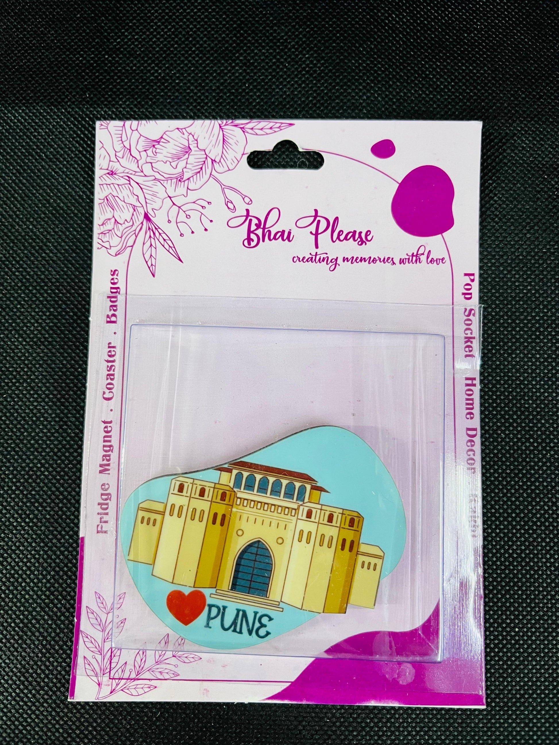 Pune Wooden Fridge Magnet packed