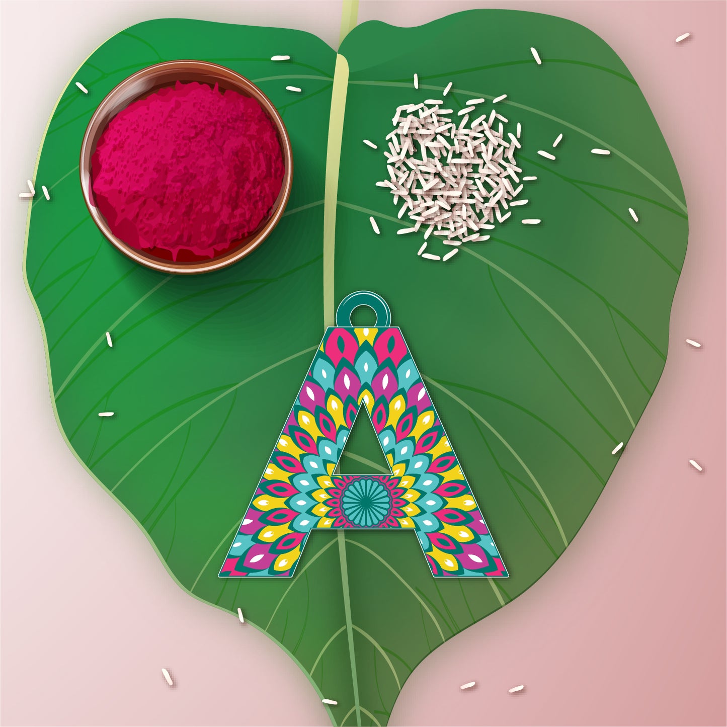 Alphabet A Wooden Lumba Rakhi