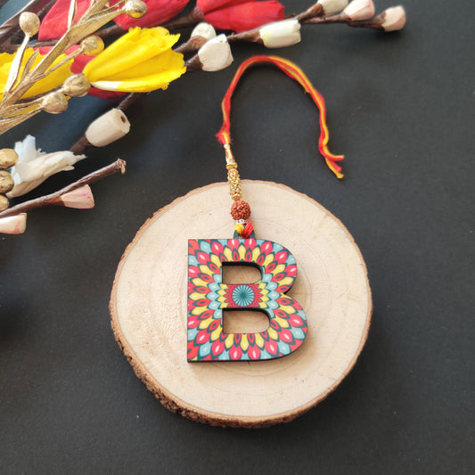 Alphabet B Wooden Lumba Rakhi