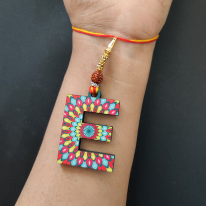 Alphabet E Wooden Lumba Rakhi