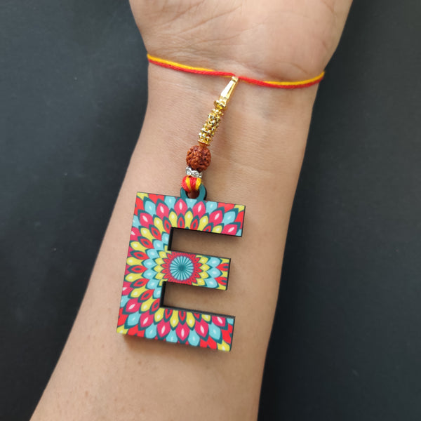 Alphabet E Wooden Lumba Rakhi