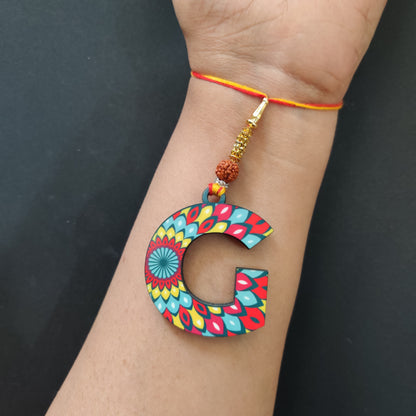 Alphabet G Wooden Lumba Rakhi