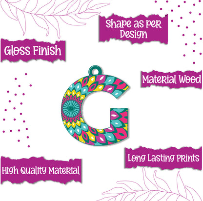 Alphabet G Wooden Lumba Rakhi