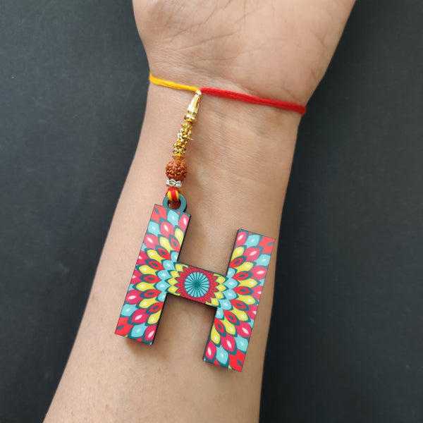Alphabet H Wooden Lumba Rakhi