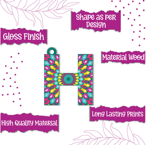 Alphabet H Wooden Lumba Rakhi