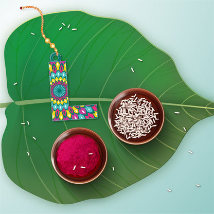 Alphabet L Wooden Lumba Rakhi
