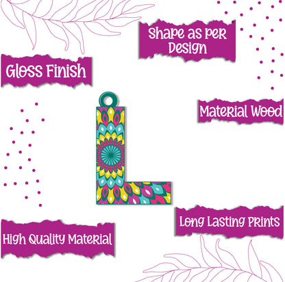 Alphabet L Wooden Lumba Rakhi