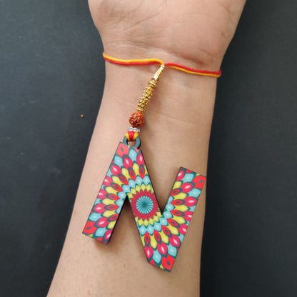 Alphabet N Wooden Lumba Rakhi