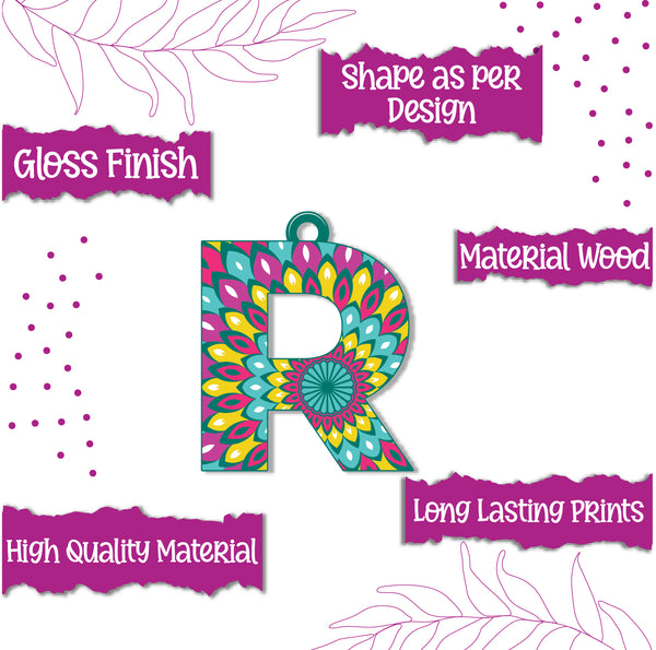 Alphabet R Wooden Lumba Rakhi