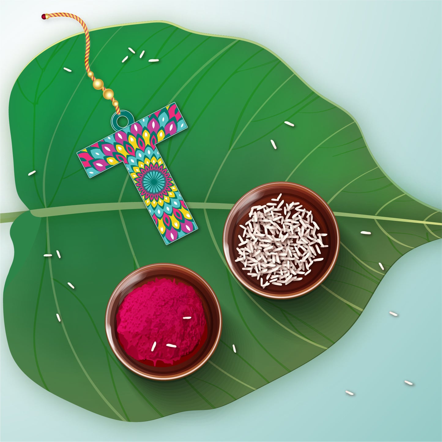 Alphabet T Wooden Lumba Rakhi