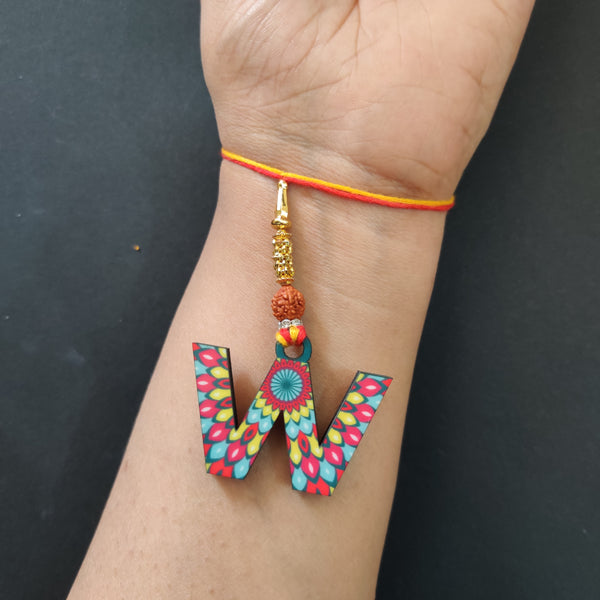 Alphabet W Wooden Lumba Rakhi