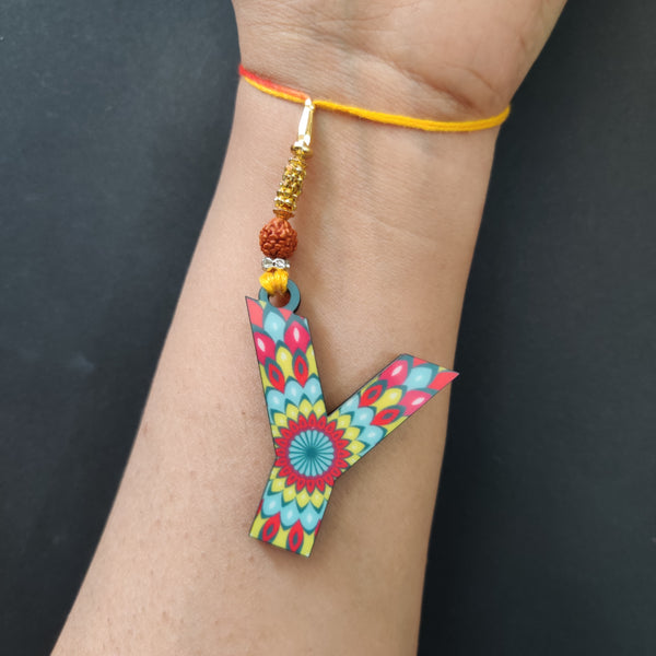 Alphabet Y Wooden Lumba Rakhi