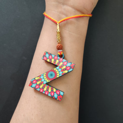 Alphabet Z Wooden Lumba Rakhi