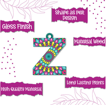 Alphabet Z Wooden Lumba Rakhi